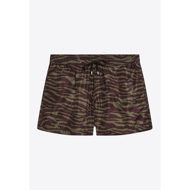Zebra Print Mini Shorts Khaki wrtwit_IT 38