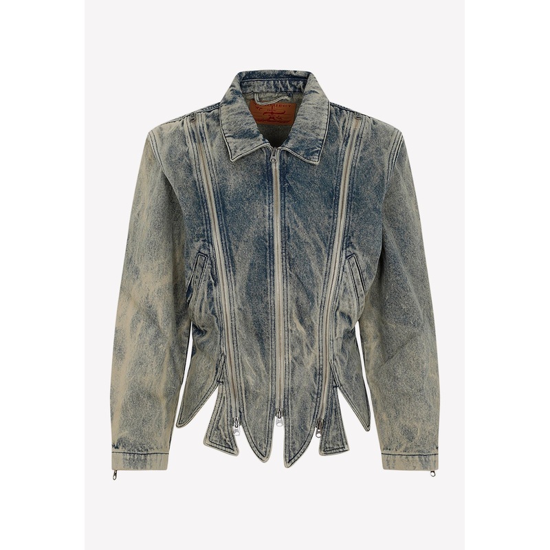 Zipped Denim Jacket Denim wrtwfr_FR 34