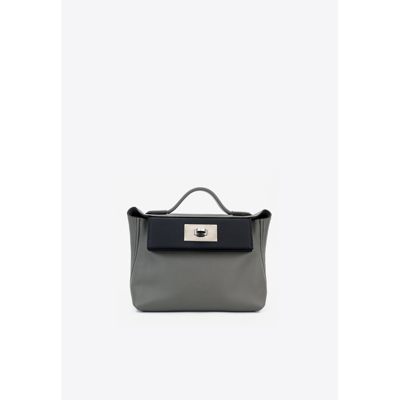 24/24 21 in Gris Meyer Evercolor and Black Swift Leather with Palladium Hardware Gris Meyer Onesize
