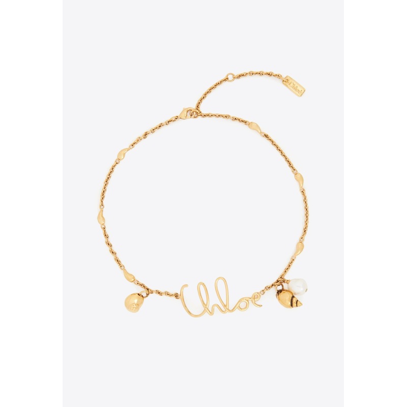 Iconic Logo Shells Necklace Gold Onesize