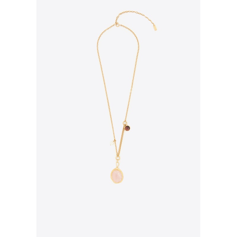 Senses Pendant Chain Necklace Pink Onesize