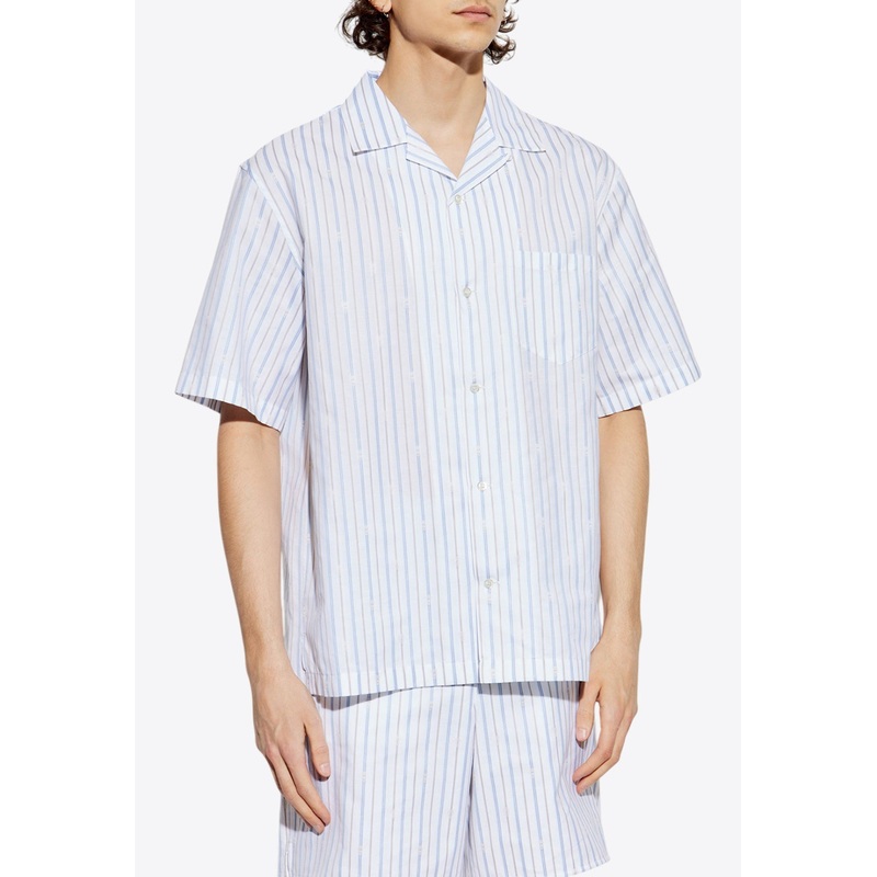 Short-Sleeved Shirt with Striped Pattern Light blue mrtwshirtsam_UK 15+
