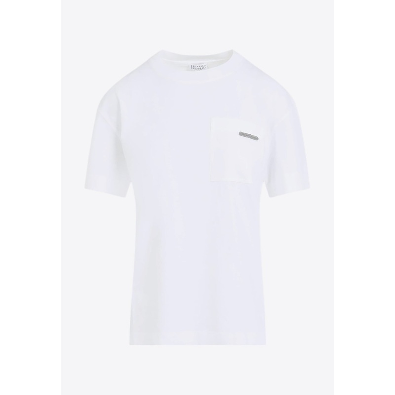Short-Sleeved Solid T-shirt White wrtwstd_XS