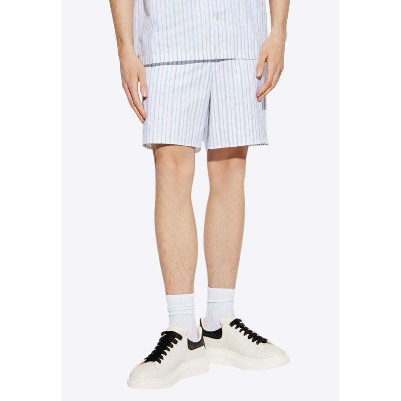 Striped Pattern Mini Shorts Light blue mrtwit_IT 46