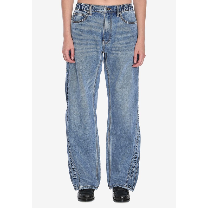 Washed Wide-Leg Jeans Blue wrtwbottoms_24