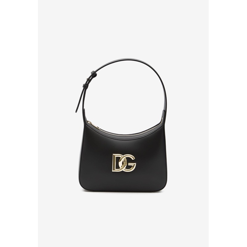 3.5 DG Logo Leather Shoulder Bag Black Onesize