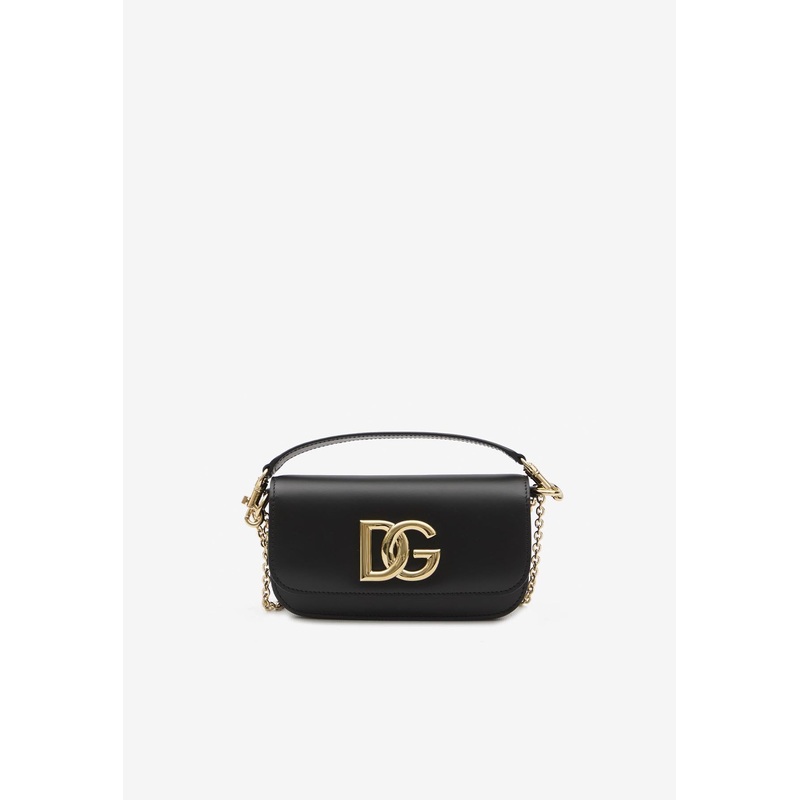 3.5 DG Logo Leather Top Handle Bag Black Onesize