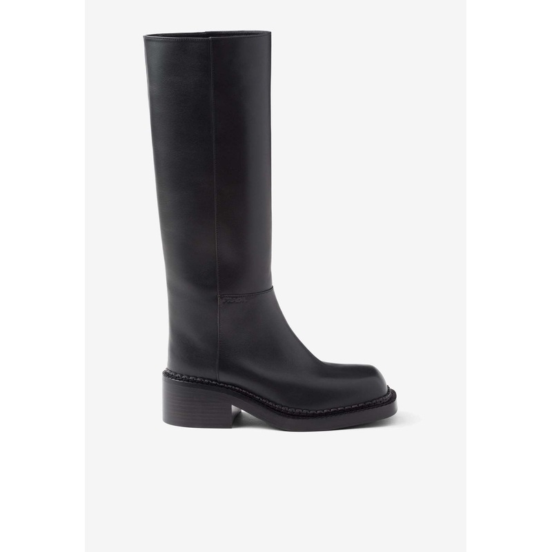 55 Leather Knee-High Boots Black wshoeseu_EU 36