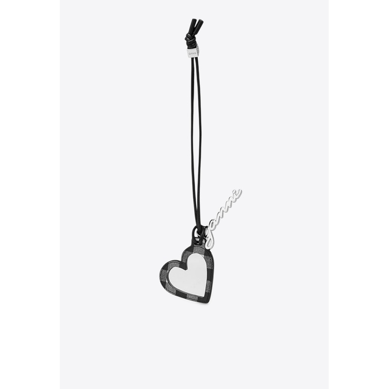 Bou Heart-Shaped Mirror Keychain Black Onesize