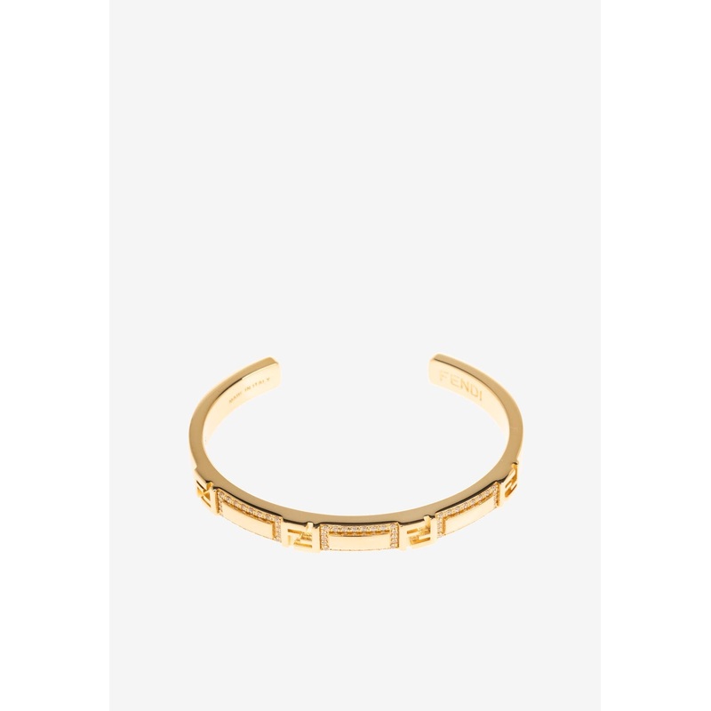 Crystal Embellished Cuff Bracelet Gold S
