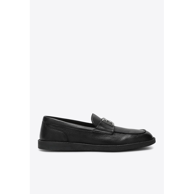 DG Logo Deerskin Leather Loafers Black mshoeseu_EU 41
