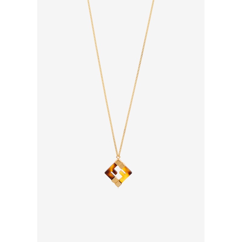 FF Squared Plexi Pendant Necklace Gold Onesize