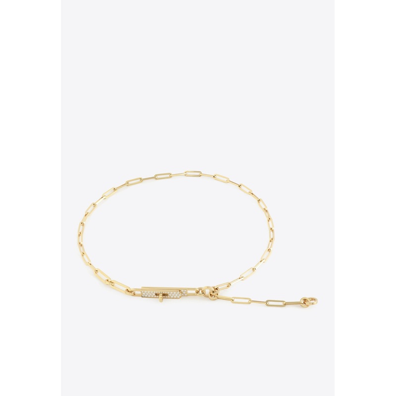 Kelly Chaine Lariat PM Necklace in Yellow Gold and Diamonds Gold S