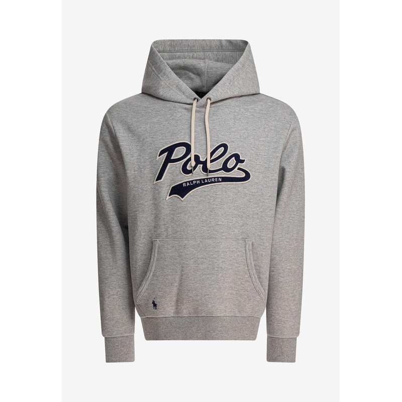 Logo Embossed Drawstring Hoodie Gray mrtwstd_S
