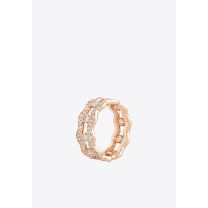 Reseau Lumiere Ring 2 in Rose Gold and Diamonds Rose Gold FR 52