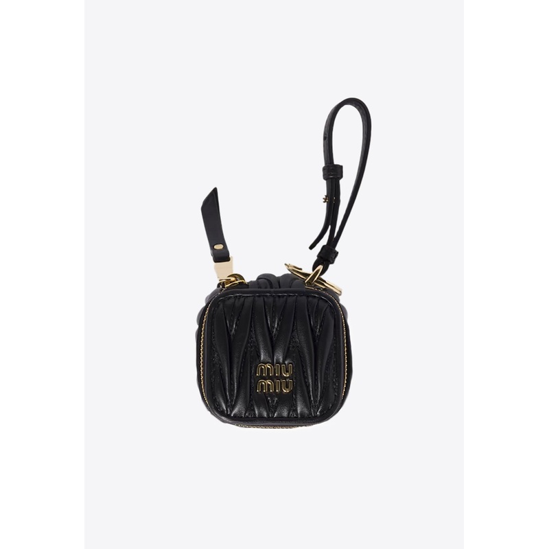 Trick Quilted Leather Pouch Key-Ring Black Onesize