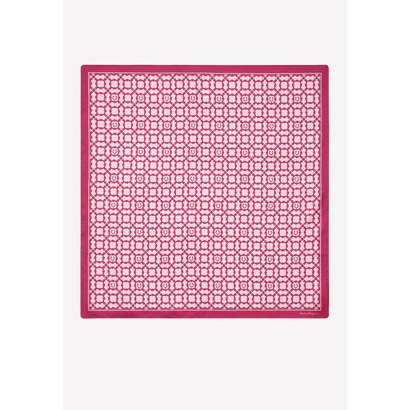 Gancini Galore Silk Scarf Pink Onesize