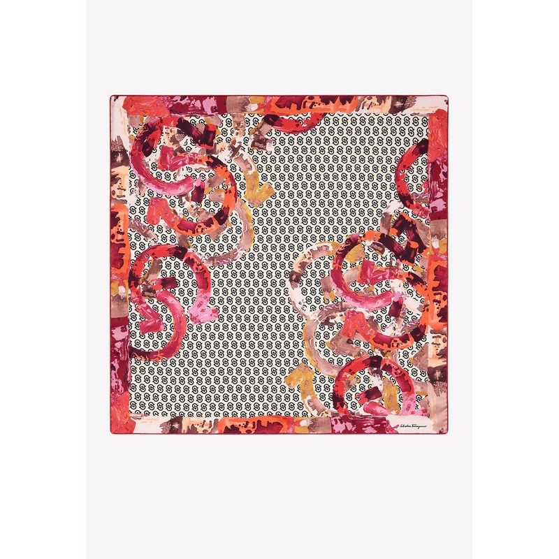 Gancio S Print Silk Scarf Multicolor Onesize