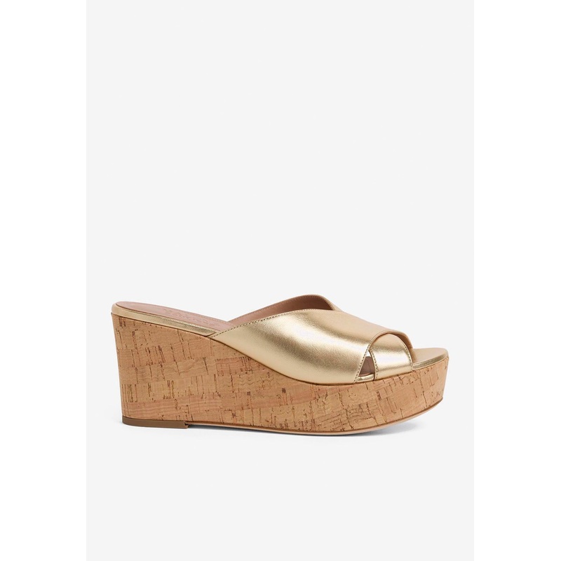 Shanina 70 Leather Wedge Sandals Gold wshoeseu_EU 36