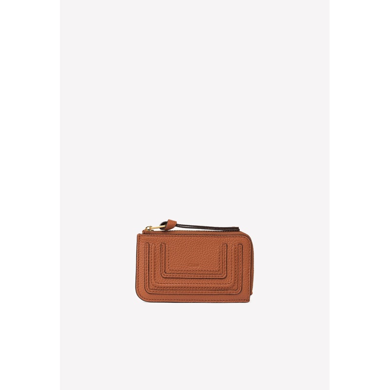 Small Marcie Coin Purse in Grained Leather Tan Onesize