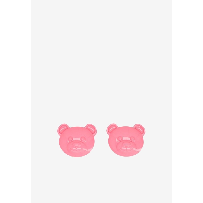 Teddy Bear Clip-On Earrings Pink Onesize