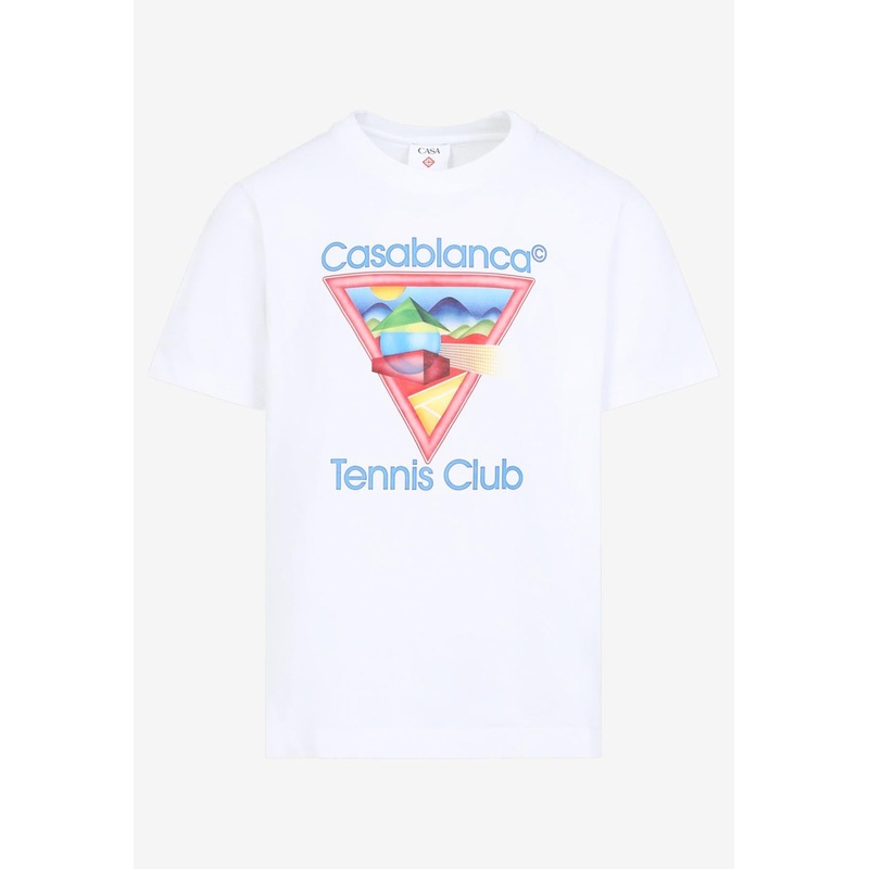Tennis Club Icon Print T-shirt White mrtwstd_S