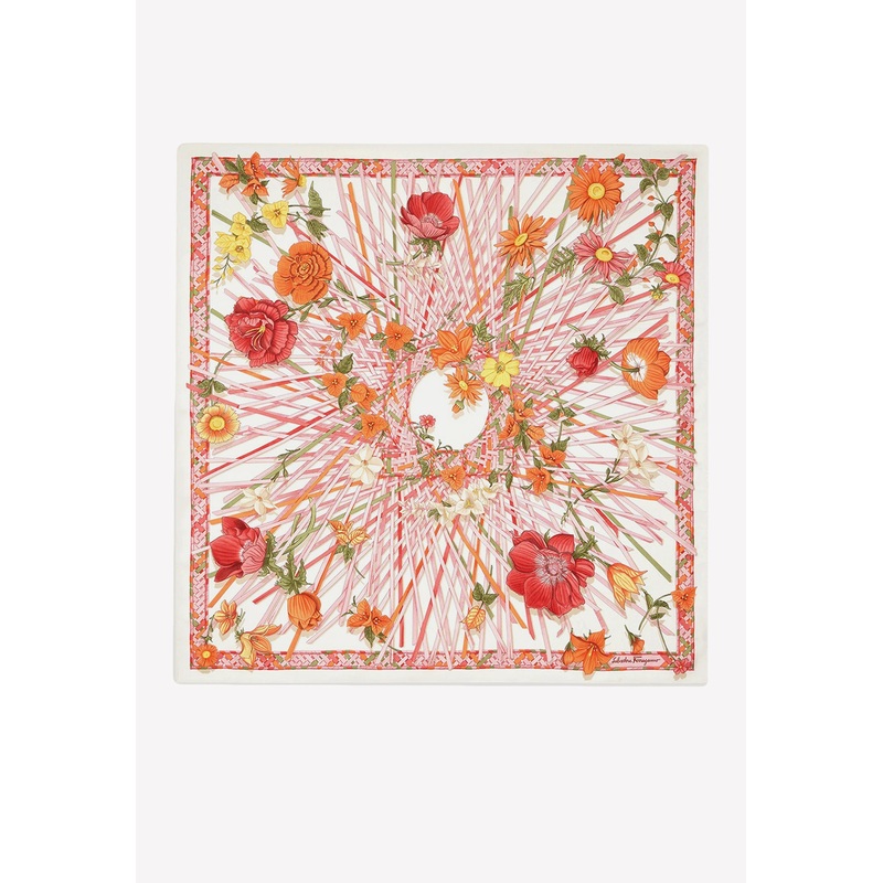 Vimini Floral Print Silk Scarf Multicolor Onesize