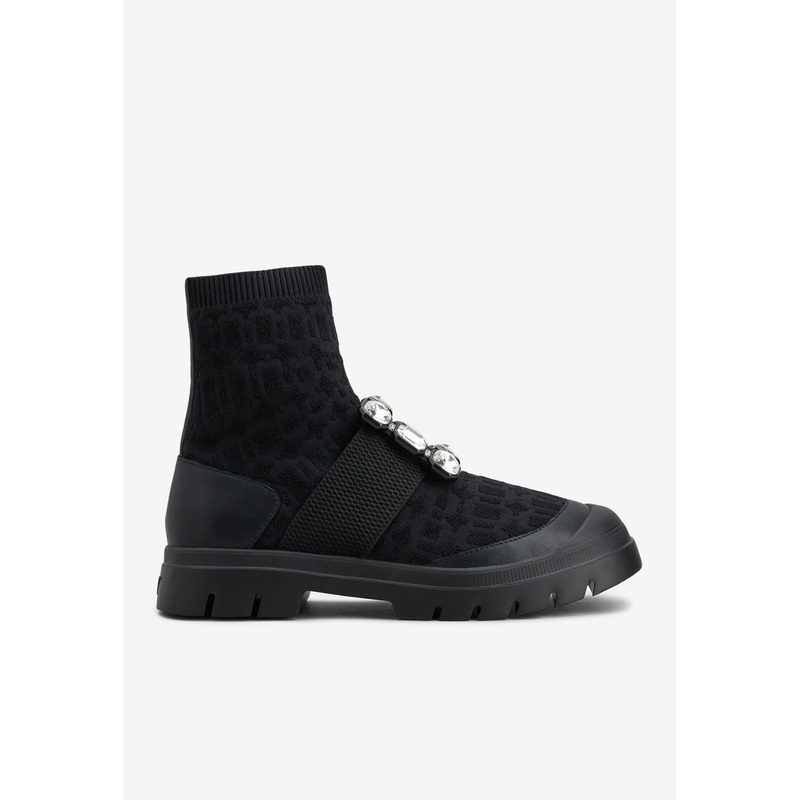 Walky Viv’ Rhinestone Buckle Ankle Boots Black wshoeseu_EU 37