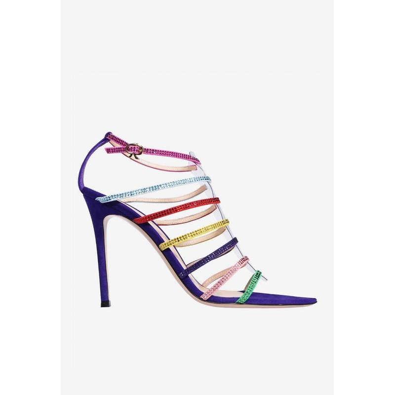 105 Crystal Embellished Sandals Multicolor wshoeseu_EU 35