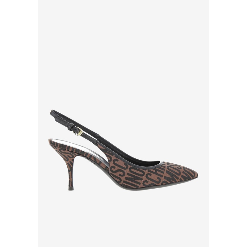 75 All-Over Logo Slingback Pumps Brown wshoeseu_EU 36