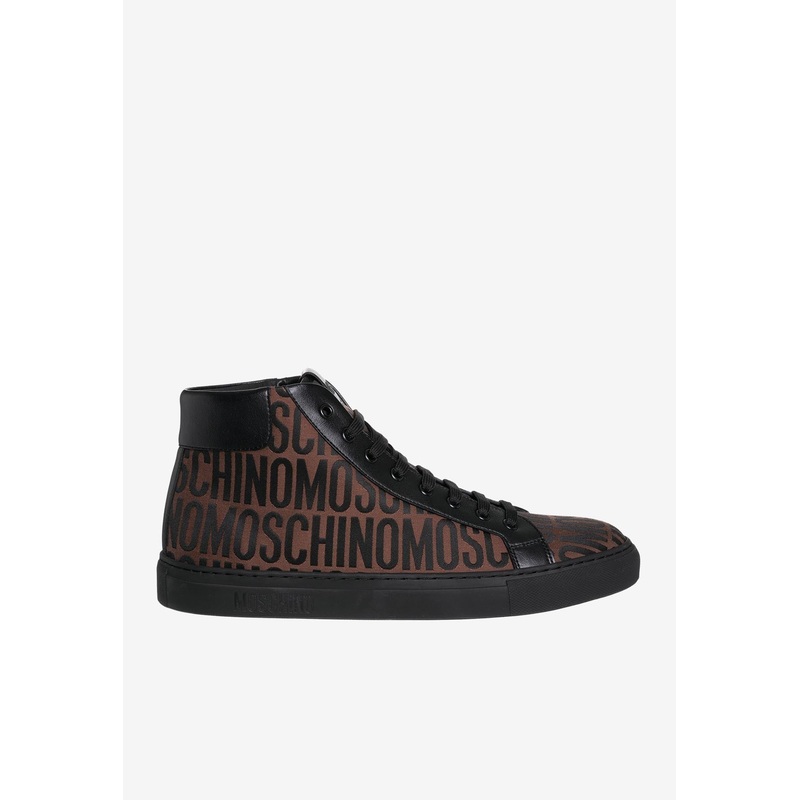 All-Over Logo High-Top Sneakers Brown mshoeseu_EU 40