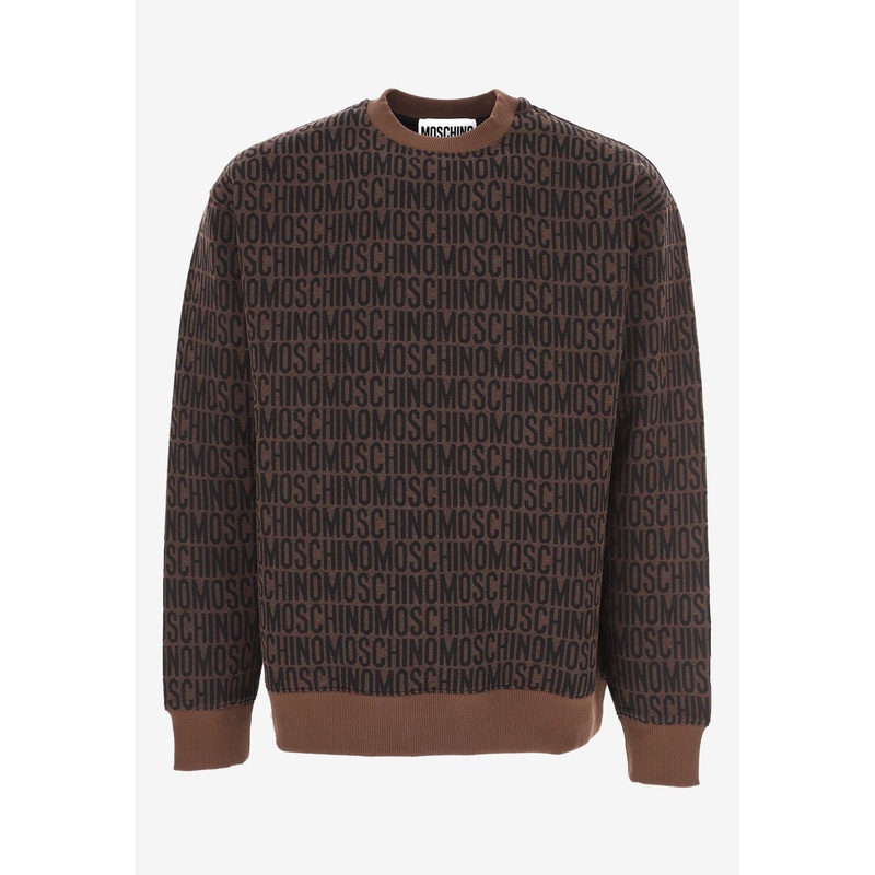 All-Over Logo Pullover Sweatshirt Brown mrtwit_IT 46