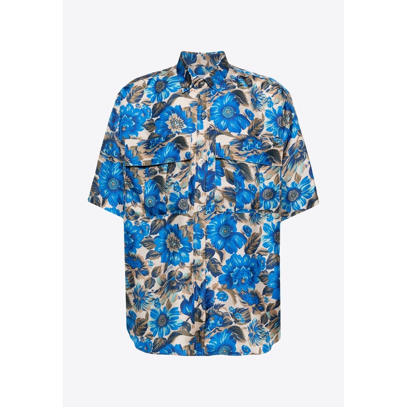 Floral Print Silk Shirt Multicolor mrtwshirtseu_EU 38