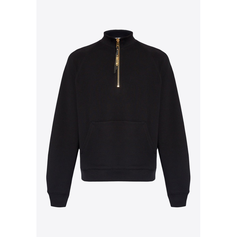 Half-Zip High-Collar Sweatshirt Black mrtwit_IT 48
