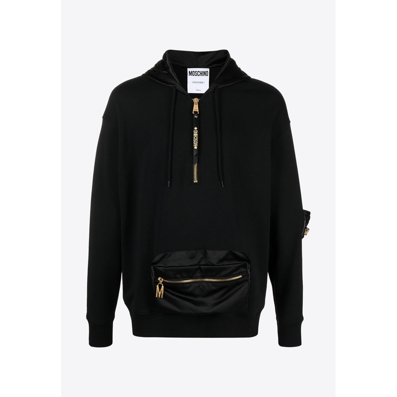 Half-Zip Hooded Sweatshirt Black mrtwit_IT 48