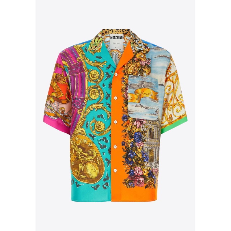 Patchwork Print Short-Sleeved Shirt Multicolor mrtwshirtseu_EU 39