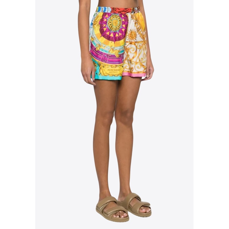 Scarf Print Silk Shorts Multicolor wrtwit_IT 40