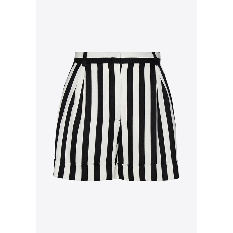 Striped Mini Shorts Monochrome wrtwit_IT 40