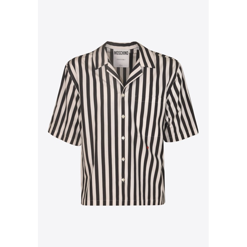 Striped Short-Sleeved Shirt Monochrome mrtwshirtseu_EU 39