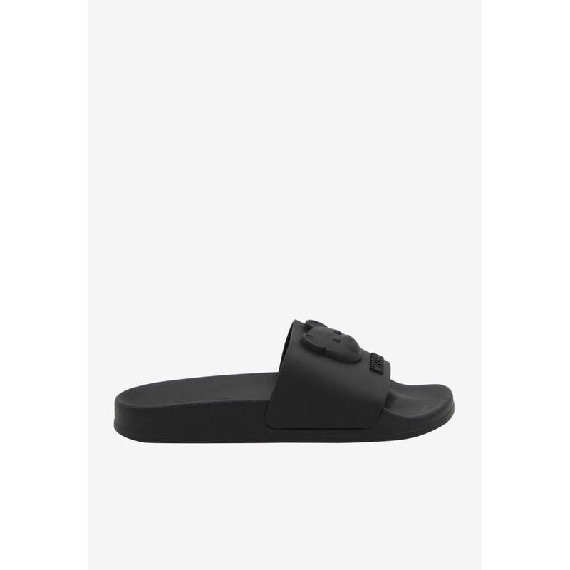 Teddy Logo Pool Slides Black wshoeseu_EU 36