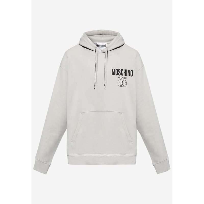 X Smiley Logo Print Hooded Sweatshirt Gray mrtwit_IT 44