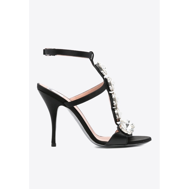 100 Crystal-Embellished Sandals Black wshoeseu_EU 36