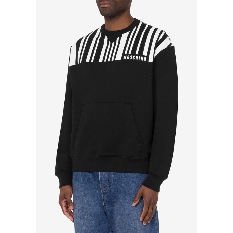 Barcode Print Sweatshirt Black mrtwstd_S