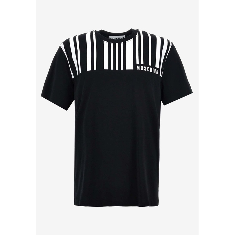 Barcode Print T-shirt Black mrtwstd_S