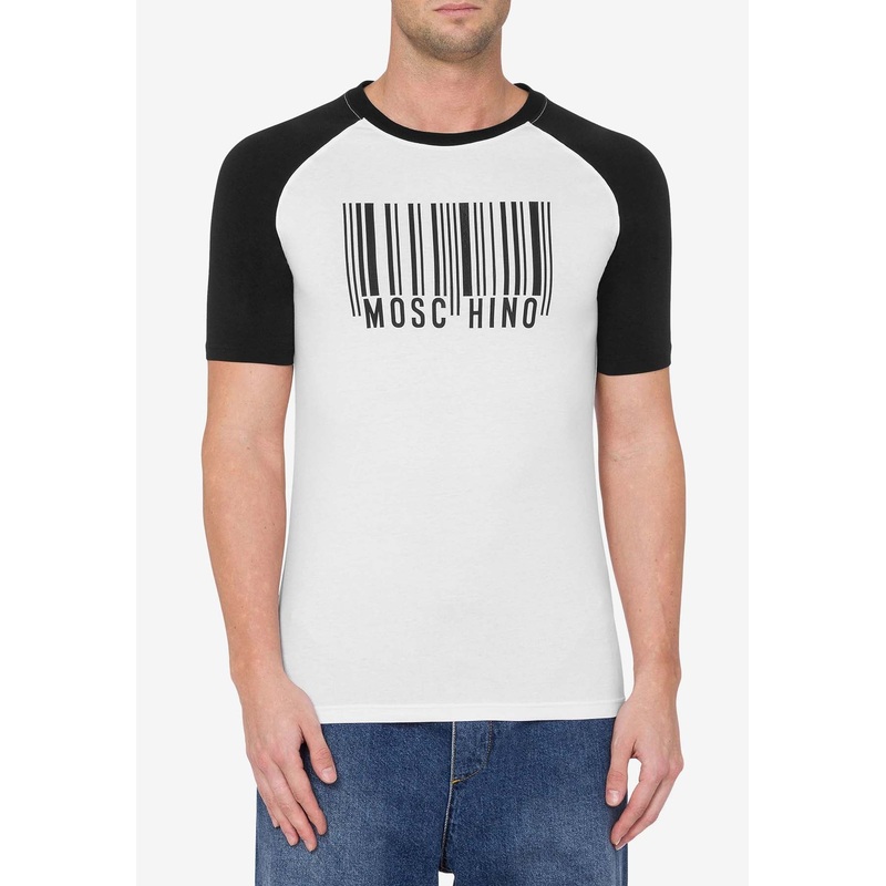Barcode Print T-shirt White mrtwstd_M