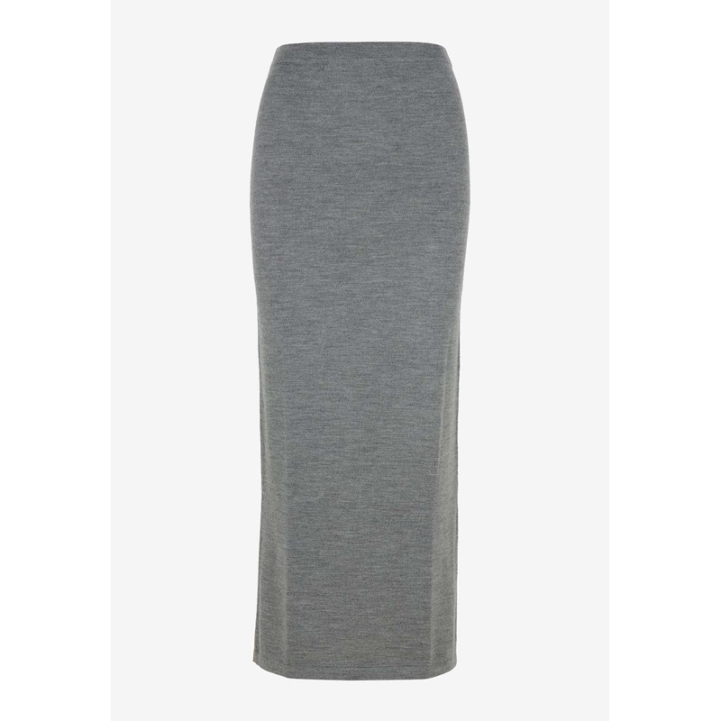 Bi-Color Knit Maxi Skirt Gray wrtwit_IT 40
