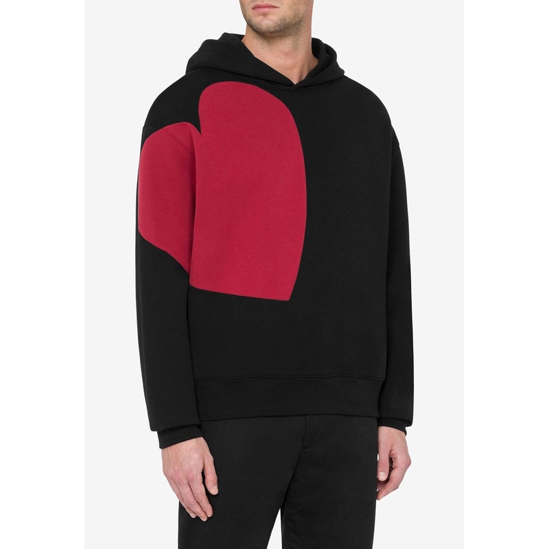 Heart Hooded Sweatshirt Black mrtwstd_S