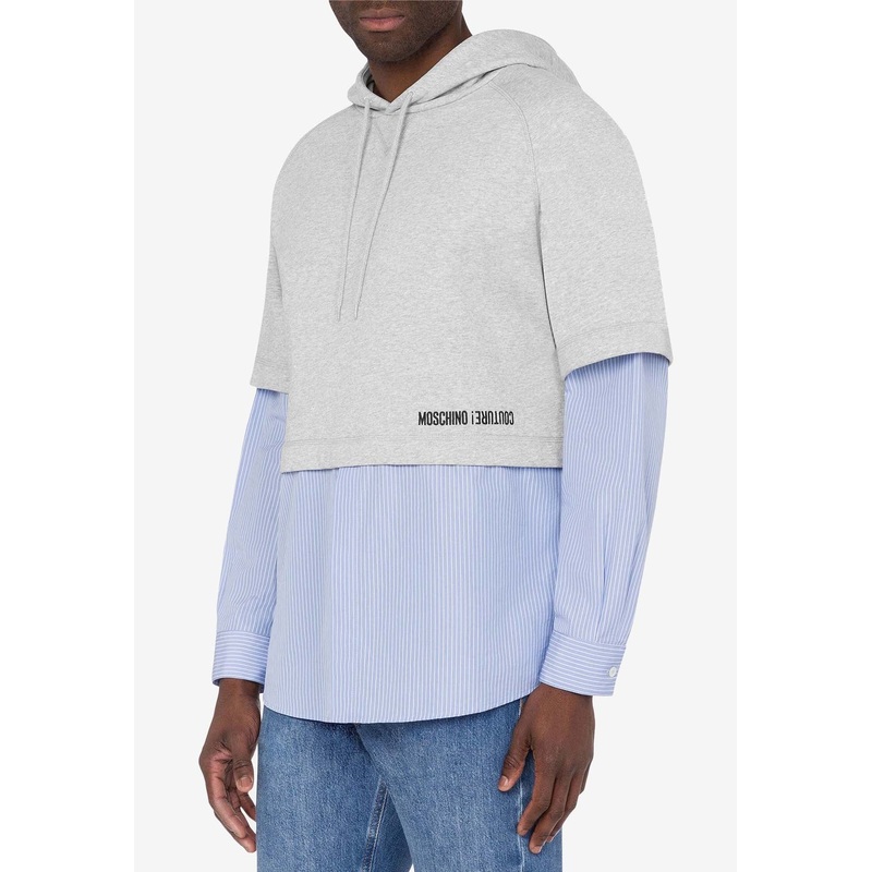 Logo Layered Hoodie Gray mrtwstd_S