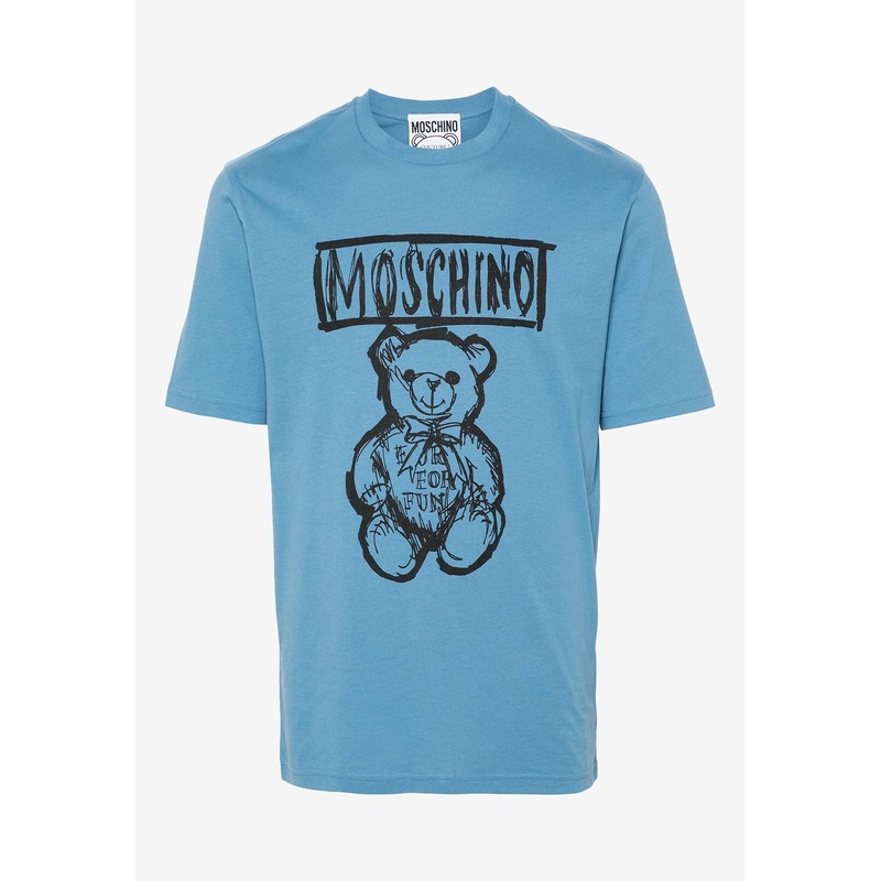 Teddy Bear Logo Crewneck T-shirt Blue mrtwstd_XS