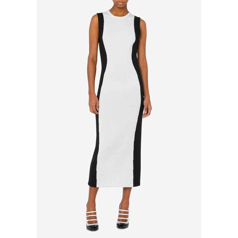 Wool Sleeveless Midi Dress Monochrome wrtwit_IT 40
